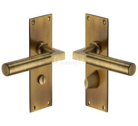Heritage BAU7330 Antique Brass Bauhaus Bathroom Handles