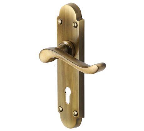 Heritage S600 Antique Brass Savoy Lock Door Handles