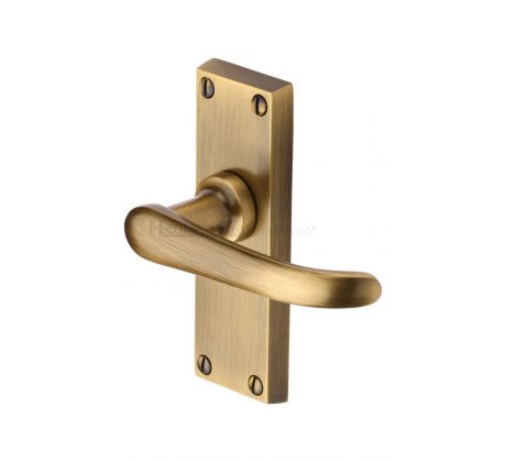 Heritage V710 Antique Brass Windsor Short Latch Handles