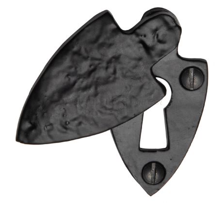 Black Antique Iron Tudor Keyhole Cover 30x57mm
