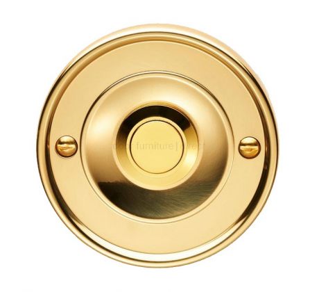 Polished Brass Circular Bell Push 64mm