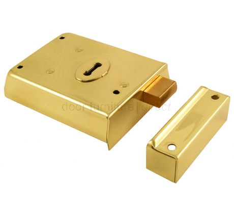 Electro Brassed Rim Dead Lock 100x75mm