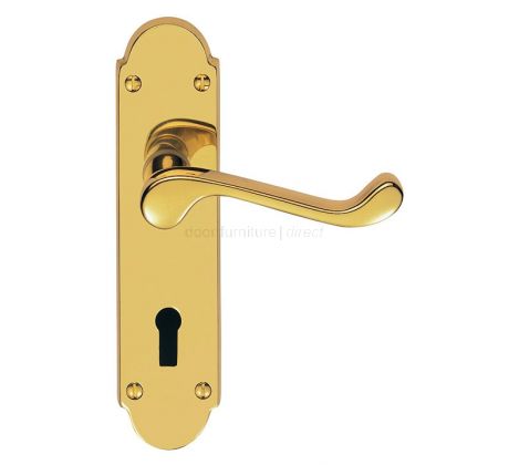 PVD None Tarnish Brass Oakley Keyhole Door Handles