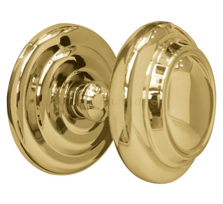 Sloane Polished Brass Centre Door Knob 102mm