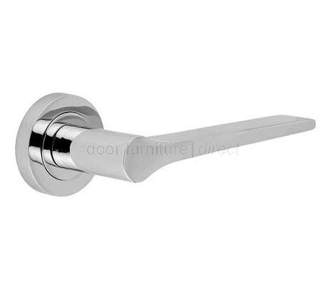 Geo Tapered Lever on Rose Polished Chrome Door Handles