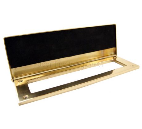 Polished Brass Internal Tidy with Draught Excluder 310x113mm