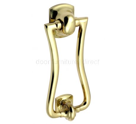 Polished Brass Slim Diplomat Door Knocker 185x80mm