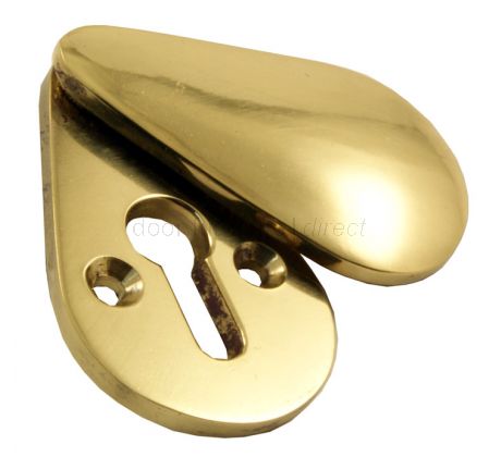 Brass Pear Drop Covered Escutcheon 44x25mm