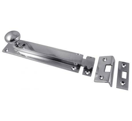 Polished Chrome Straight Locking Door Bolt 152mm