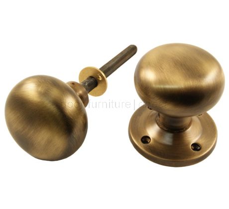 Antique Brass Mushroom Rim Door Knobs 50mm