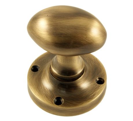 Antique Brass Oval Mortice Door Knobs 50mm