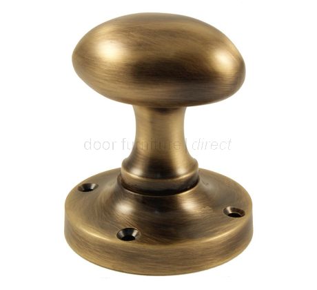 Antique Brass Oval Mortice Door Knobs 50mm