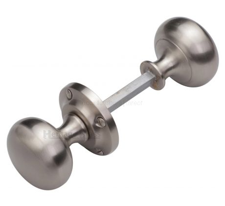 Satin Nickel Mushroom Rim Door Knobs 57mm