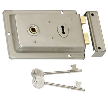 Satin Nickel Rim Lock 155x105mm