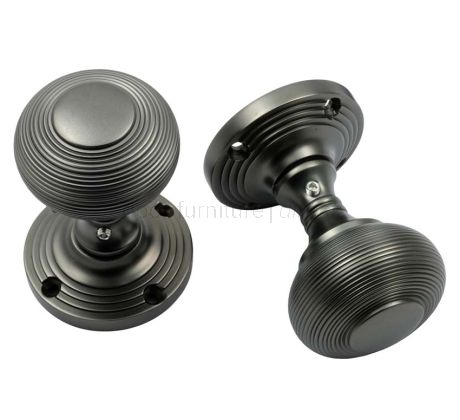 Prima Dark Bronze Reeded Door Knobs 55mm DB96