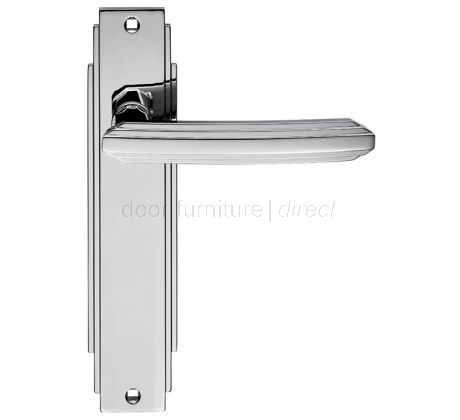 Polished Chrome Art Deco Latch Door Handles