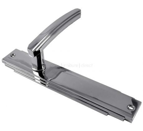 Polished Chrome Art Deco Latch Door Handles