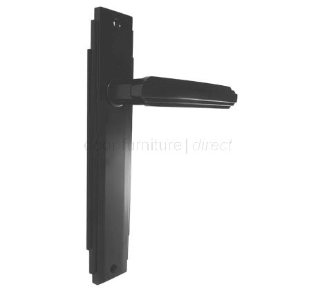 Matt Black Art Deco Latch Door Handles