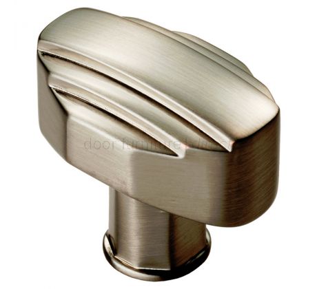 Satin Nickel Art Deco Cabinet Knob 30x20mm