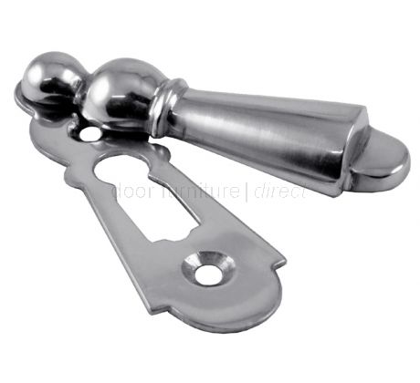 Delamain Large Covered Polished Chrome Escutcheon 73x23mm