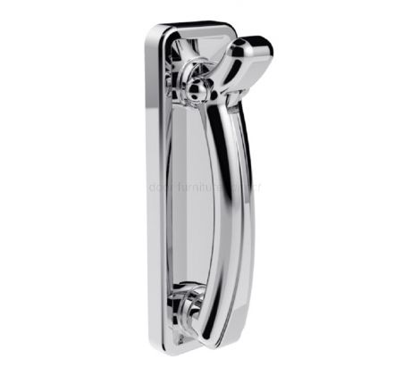 Polished Chrome Contemporary Door Knocker On Backplate