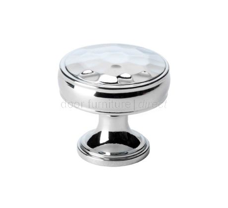 Lynd Polished Chrome Hammered Cupboard Knob 32mm