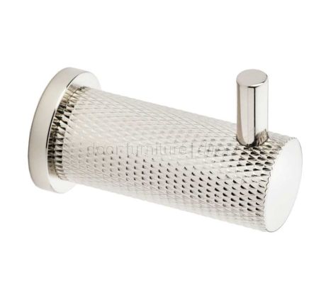 Brunel Polished Nickel Knurled Coat Hook 49mm