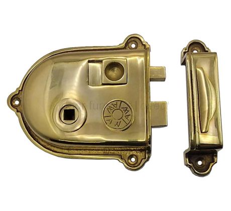 Unlacquered Solid Brass Grange Vintage Rim Lock AW103PBU