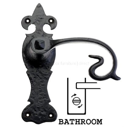 Foxcote Foundries Scroll Bathroom Door Handles FF313