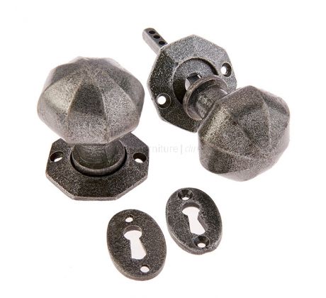 Valley Forge Pewter Octagonal Mortice Knob Set VF4