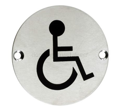 Stainless Steel Circular Disabled Symbol 76mm