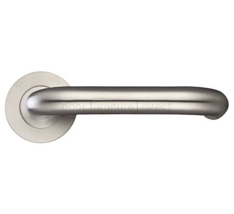 Satin Stainless Steel Return To Door Lever on Rose Set