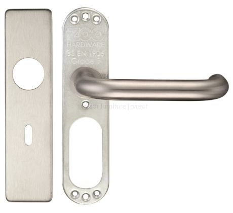 Satin Stainless Steel Lever With Lock Cover Plate 180x45mm