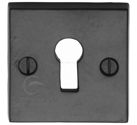 Black Iron Rustic Square Keyhole Escutcheon 54mm