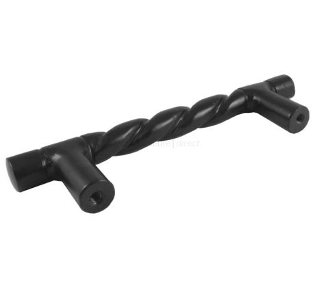 Black Iron Rustic Rope Design Pull Handle