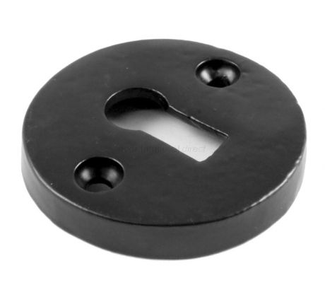 Black Iron Rustic Round Keyhole Escutcheon 45mm