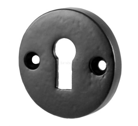 Black Iron Rustic Round Keyhole Escutcheon 45mm