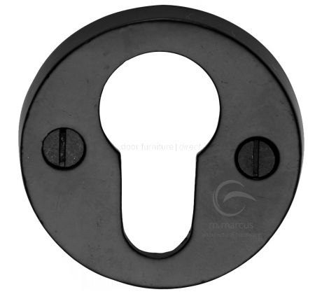 Black Iron Rustic Round Euro Cylinder Escutcheon 45mm