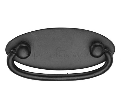 Black Iron Rustic Oval Cabinet Drop Pull 98mm