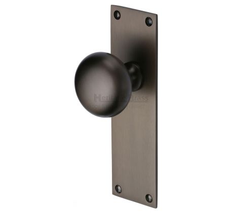 Matt Bronze Balmoral Knob on Latch Plate