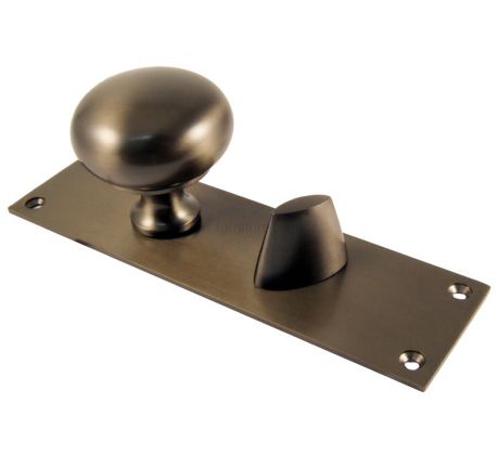 Matt Bronze Balmoral Knob on Bathroom Plate