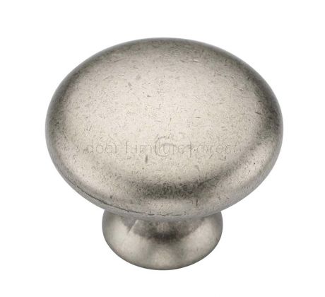 Distressed Pewter Classic Round Cabinet Knob