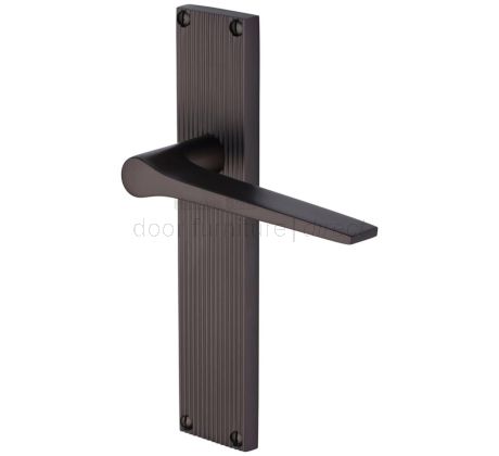 Gio Reeded Matt Bronze Latch Door Handles RR4710