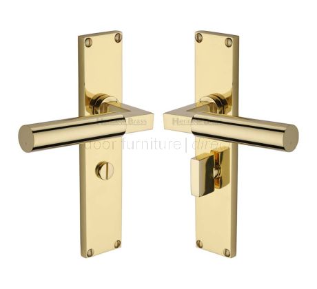 Heritage VT6330 Polished Brass Bauhaus Bathroom Handles