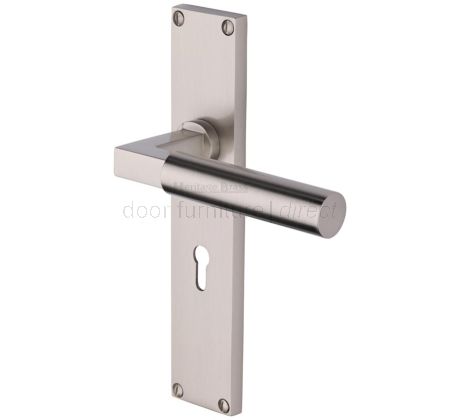 Heritage VT6300 Satin Nickel Bauhaus Lock Handles