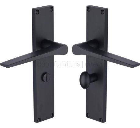 Gio Matt Black Bathroom Door Handles VT8130