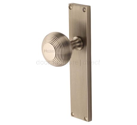 Satin Nickel Beehive Mortice Knob on Latch Plate V9510-SN