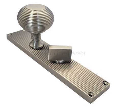 Satin Nickel Beehive Mortice Knob on Bathroom Plate V9530-SN
