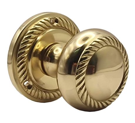 Georgian Polished Brass Mortice Door Knobs SB2119PB