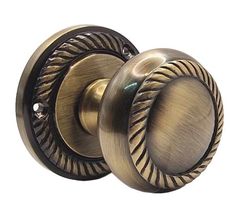 Georgian Antique Brass Mortice Door Knobs SB2119ANT